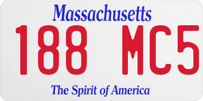 MA license plate 188MC5