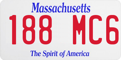 MA license plate 188MC6