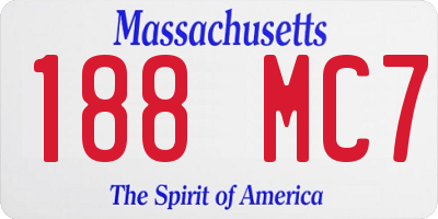 MA license plate 188MC7
