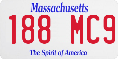 MA license plate 188MC9
