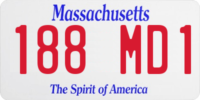 MA license plate 188MD1