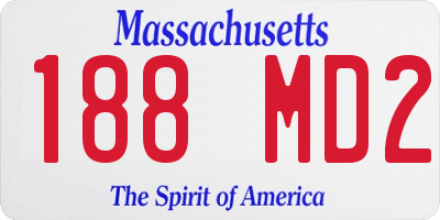 MA license plate 188MD2