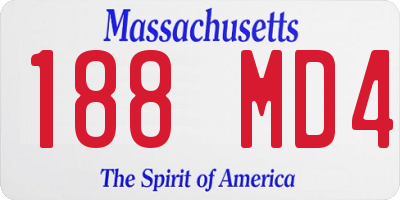 MA license plate 188MD4