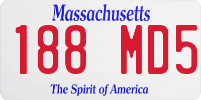MA license plate 188MD5