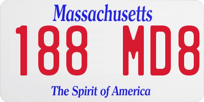 MA license plate 188MD8