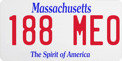 MA license plate 188ME0
