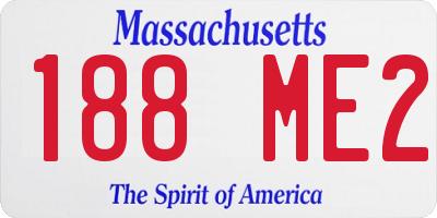 MA license plate 188ME2