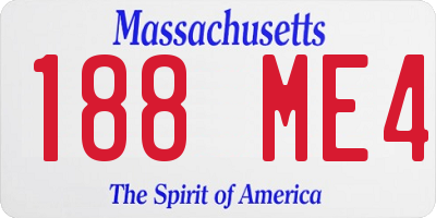 MA license plate 188ME4