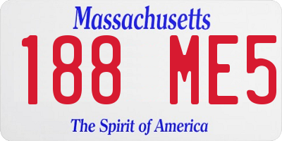 MA license plate 188ME5