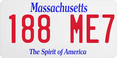 MA license plate 188ME7