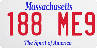 MA license plate 188ME9