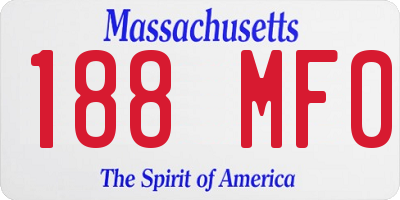 MA license plate 188MF0