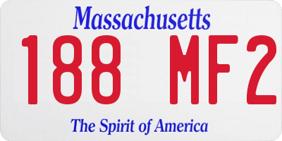 MA license plate 188MF2