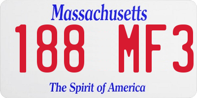 MA license plate 188MF3
