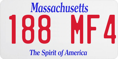 MA license plate 188MF4