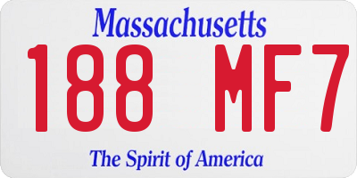 MA license plate 188MF7