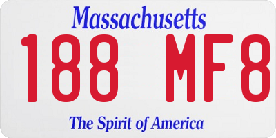 MA license plate 188MF8