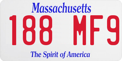 MA license plate 188MF9