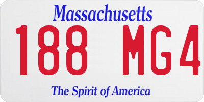 MA license plate 188MG4