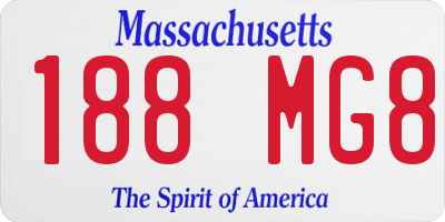 MA license plate 188MG8
