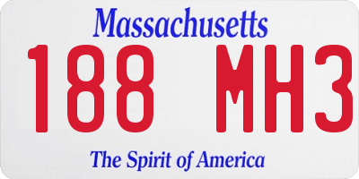 MA license plate 188MH3