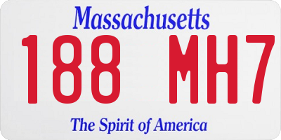 MA license plate 188MH7
