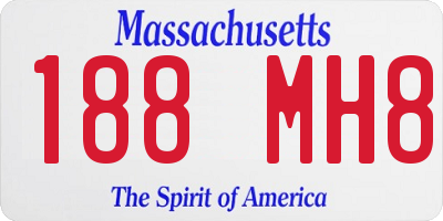 MA license plate 188MH8