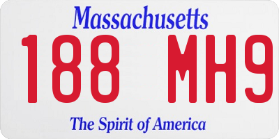 MA license plate 188MH9