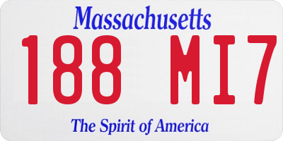 MA license plate 188MI7