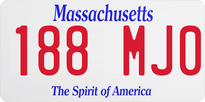 MA license plate 188MJ0