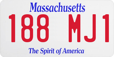MA license plate 188MJ1