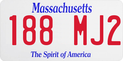 MA license plate 188MJ2