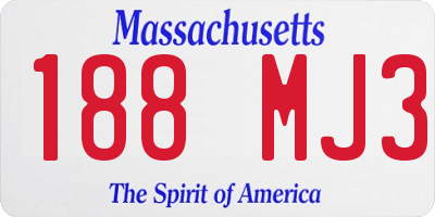 MA license plate 188MJ3