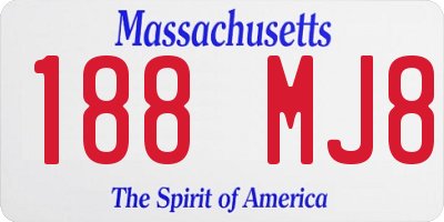 MA license plate 188MJ8