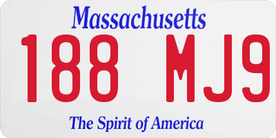 MA license plate 188MJ9