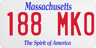 MA license plate 188MK0