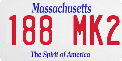 MA license plate 188MK2