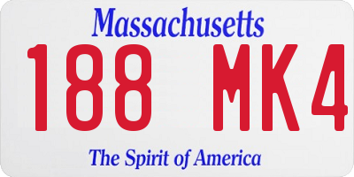 MA license plate 188MK4