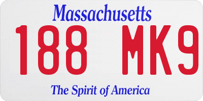 MA license plate 188MK9