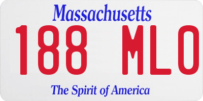 MA license plate 188ML0