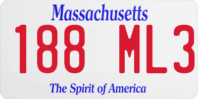MA license plate 188ML3