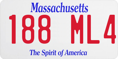 MA license plate 188ML4