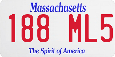 MA license plate 188ML5