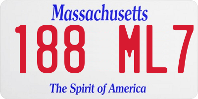 MA license plate 188ML7