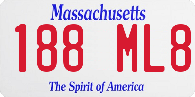 MA license plate 188ML8