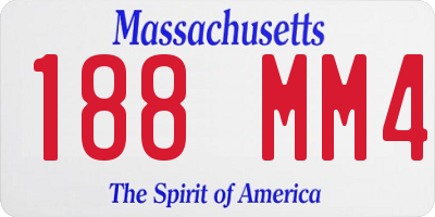 MA license plate 188MM4
