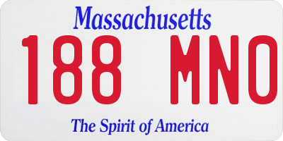 MA license plate 188MN0