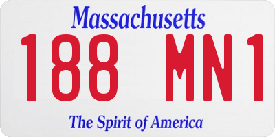 MA license plate 188MN1