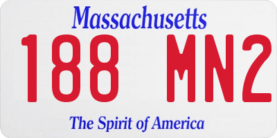 MA license plate 188MN2