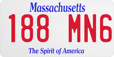 MA license plate 188MN6